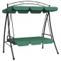vidaXL Hollywoodschaukel mit Dach Grün 198 cm Stoff und Stahl vidaXL Hollywoodschaukel mit Dach Grün 198 cm Stoff und Stahl