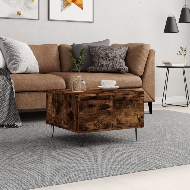 vidaXL Couchtisch Räuchereiche 55x55x36,5 cm Holzwerkstoff vidaXL Couchtisch Räuchereiche 55x55x36,5 cm Holzwerkstoff