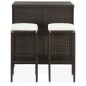 vidaXL 3-tlg. Bar Set Poly Rattan Braun vidaXL 3-tlg. Bar Set Poly Rattan Braun