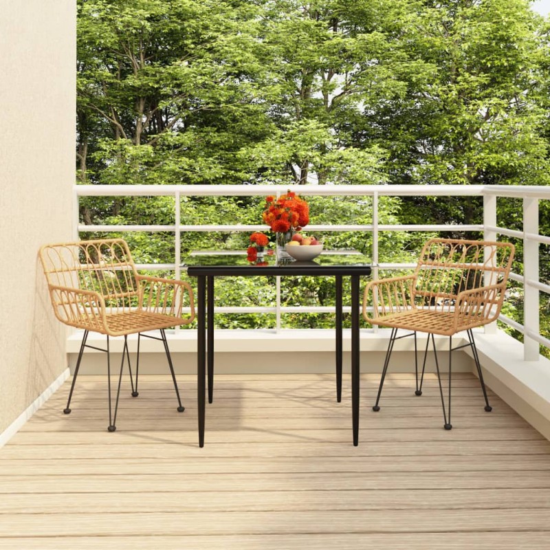 vidaXL 3-tlg. Garten-Essgruppe Poly Rattan vidaXL 3-tlg. Garten-Essgruppe Poly Rattan