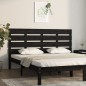 vidaXL Bett-Kopfteil Schwarz 200x3x80 cm Massivholz Kiefer
