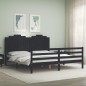 vidaXL Massivholzbett mit Kopfteil Schwarz vidaXL Massivholzbett mit Kopfteil Schwarz