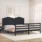 vidaXL Massivholzbett mit Kopfteil Schwarz vidaXL Massivholzbett mit Kopfteil Schwarz