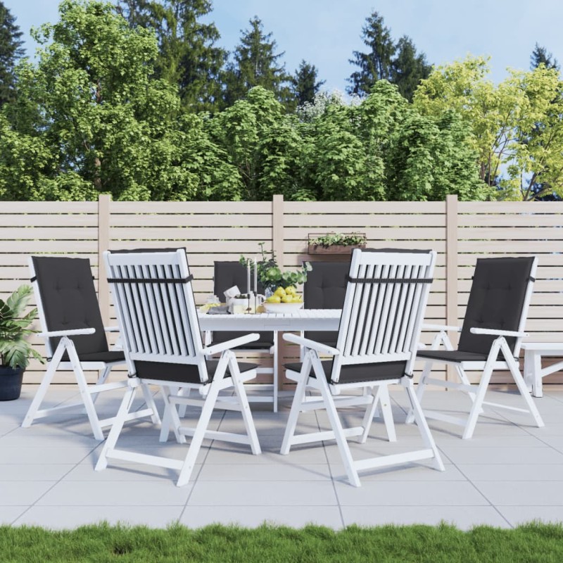 Gartenstuhlauflagen für Hochlehner 6 Stk. Schwarz 120x50x3 cm Gartenstuhlauflagen für Hochlehner 6 Stk. Schwarz 120x50x3 cm