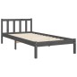 vidaXL Massivholzbett mit Kopfteil Grau 90x200 cm vidaXL Massivholzbett mit Kopfteil Grau 90x200 cm
