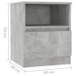 vidaXL Nachttisch Betongrau 40x40x50 cm Holzwerkstoff vidaXL Nachttisch Betongrau 40x40x50 cm Holzwerkstoff