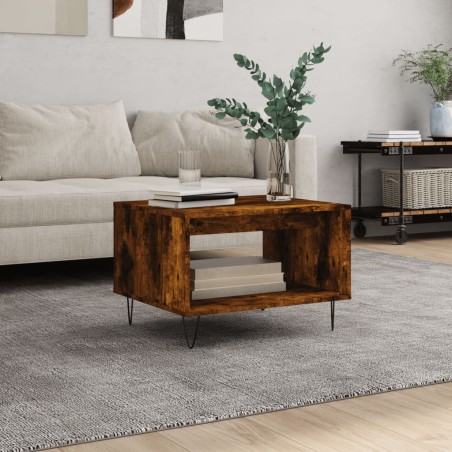 vidaXL Couchtisch Räuchereiche 60x50x40 cm Holzwerkstoff