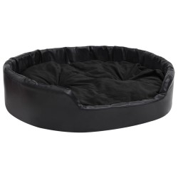 vidaXL Hundebett Schwarz 99x89x21 cm Plüsch und Kunstleder
