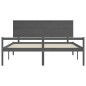 vidaXL Massivholzbett mit Kopfteil Grau 200x200 cm vidaXL Massivholzbett mit Kopfteil Grau 200x200 cm