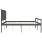 vidaXL Massivholzbett mit Kopfteil Grau 200x200 cm vidaXL Massivholzbett mit Kopfteil Grau 200x200 cm