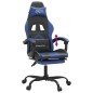 vidaXL Gaming-Stuhl mit Fußstütze Schwarz und Blau Kunstleder vidaXL Gaming-Stuhl mit Fußstütze Schwarz und Blau Kunstleder