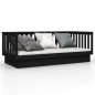 vidaXL Tagesbett Schwarz 90x200 cm Massivholz Kiefer vidaXL Tagesbett Schwarz 90x200 cm Massivholz Kiefer