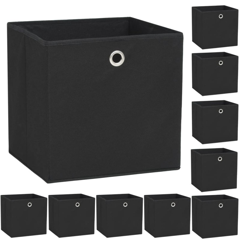vidaXL Aufbewahrungsboxen 10 Stk. Vliesstoff 32 x 32 x 32 cm Schwarz vidaXL Aufbewahrungsboxen 10 Stk. Vliesstoff 32 x 32 x 32 cm Schwarz