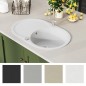 vidaXL Granitspüle Einzelbecken Oval Weiß vidaXL Granitspüle Einzelbecken Oval Weiß
