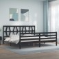 vidaXL Massivholzbett mit Kopfteil Schwarz vidaXL Massivholzbett mit Kopfteil Schwarz