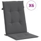 vidaXL Gartenstuhlauflagen für Hochlehner 6 Stk. Anthrazit 120x50x3 cm vidaXL Gartenstuhlauflagen für Hochlehner 6 Stk. Anthrazit 120x50x3 cm