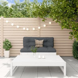 vidaXL 2-tlg. Garten-Lounge-Set mit Kissen Weiß Massivholz