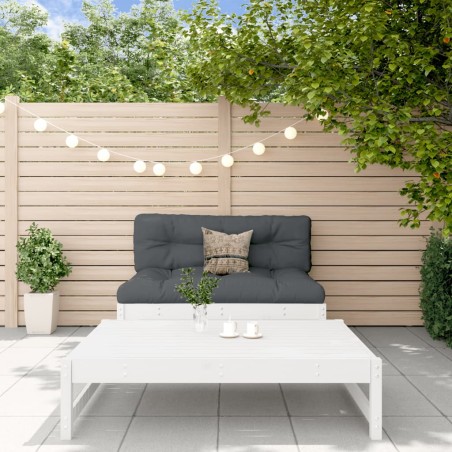 vidaXL 2-tlg. Garten-Lounge-Set mit Kissen Weiß Massivholz