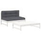 vidaXL 2-tlg. Garten-Lounge-Set mit Kissen Weiß Massivholz vidaXL 2-tlg. Garten-Lounge-Set mit Kissen Weiß Massivholz