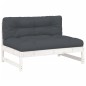 vidaXL 2-tlg. Garten-Lounge-Set mit Kissen Weiß Massivholz vidaXL 2-tlg. Garten-Lounge-Set mit Kissen Weiß Massivholz