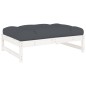 vidaXL 2-tlg. Garten-Lounge-Set mit Kissen Weiß Massivholz vidaXL 2-tlg. Garten-Lounge-Set mit Kissen Weiß Massivholz