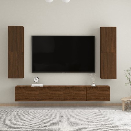 vidaXL TV-Wandschränke 2 Stk. Braun Eichen-Optik 30,5x30x110 cm