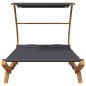 Loungebett mit Dach 165x203x138 cm Bugholz Massiv Anthrazit Loungebett mit Dach 165x203x138 cm Bugholz Massiv Anthrazit