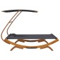 Loungebett mit Dach 165x203x138 cm Bugholz Massiv Anthrazit Loungebett mit Dach 165x203x138 cm Bugholz Massiv Anthrazit