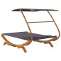 Loungebett mit Dach 165x203x138 cm Bugholz Massiv Anthrazit Loungebett mit Dach 165x203x138 cm Bugholz Massiv Anthrazit