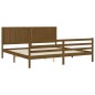 vidaXL Massivholzbett mit Kopfteil Honigbraun 200x200 cm