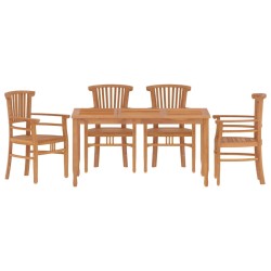 vidaXL 5-tlg. Garten-Essgruppe Massivholz Teak