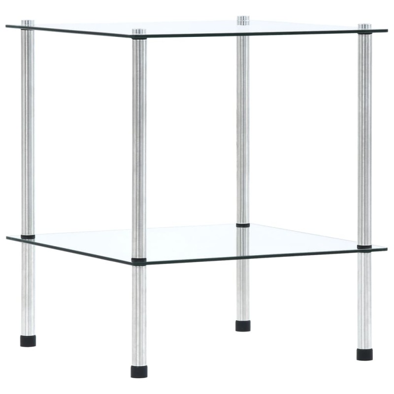 vidaXL Regal mit 2 Ablagen Transparent 40x40x47 cm Hartglas vidaXL Regal mit 2 Ablagen Transparent 40x40x47 cm Hartglas