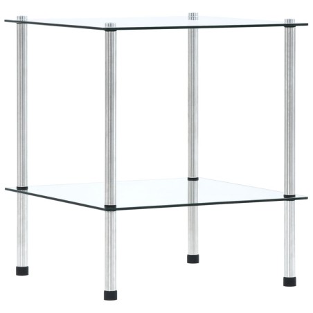 vidaXL Regal mit 2 Ablagen Transparent 40x40x47 cm Hartglas