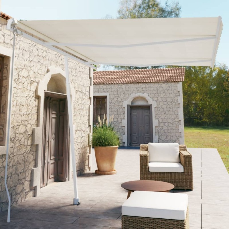 vidaXL Standmarkise Manuell Einziehbar 350x250 cm Creme vidaXL Standmarkise Manuell Einziehbar 350x250 cm Creme