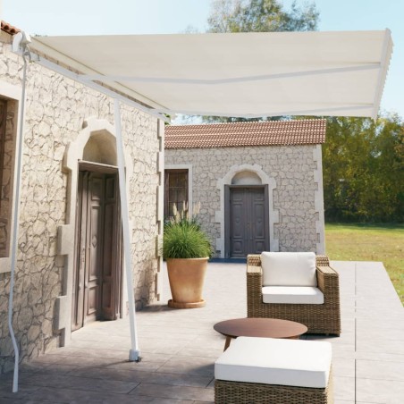 vidaXL Standmarkise Manuell Einziehbar 350x250 cm Creme
