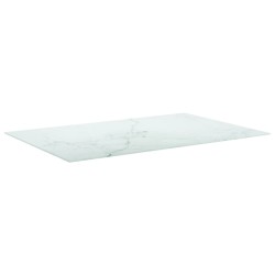 vidaXL Tischplatte Weiß 100x62 cm 8 mm Hartglas in Marmoroptik