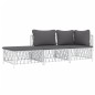 vidaXL 3-tlg. Garten-Lounge-Set mit Kissen Weiß Stahl vidaXL 3-tlg. Garten-Lounge-Set mit Kissen Weiß Stahl