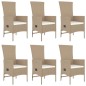 vidaXL 7-tlg. Garten-Essgruppe mit Kissen Beige Poly Rattan vidaXL 7-tlg. Garten-Essgruppe mit Kissen Beige Poly Rattan