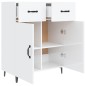 vidaXL Sideboard Hochglanz-Weiß 69,5x34x90 cm Holzwerkstoff vidaXL Sideboard Hochglanz-Weiß 69,5x34x90 cm Holzwerkstoff