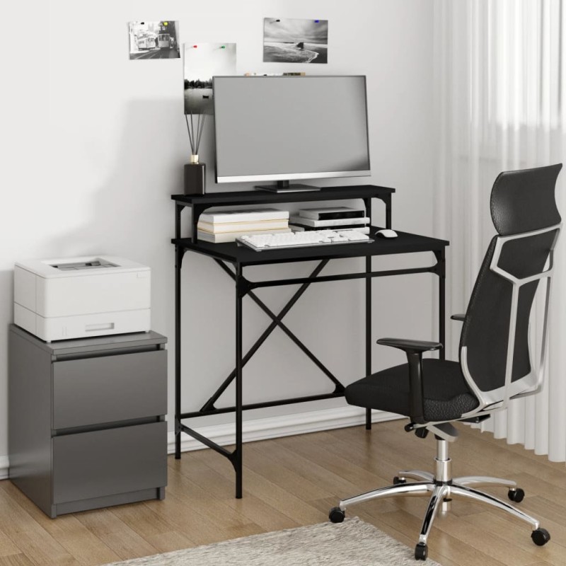 vidaXL Schreibtisch Schwarz 80x50x90 cm Holzwerkstoff und Eisen vidaXL Schreibtisch Schwarz 80x50x90 cm Holzwerkstoff und Eisen