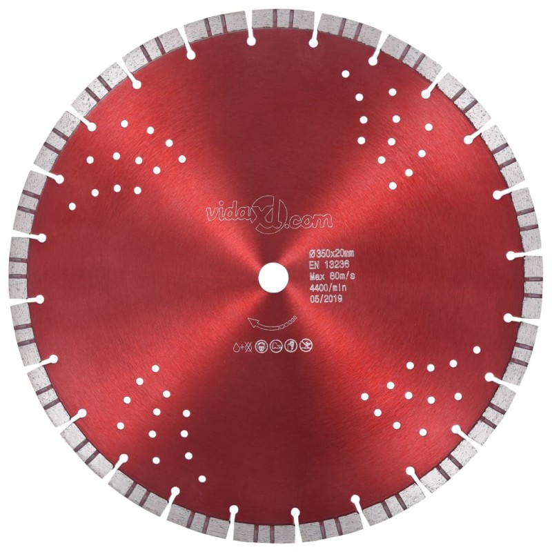 vidaXL Diamant-Trennscheibe mit Turbo und Löchern Stahl 350 mm vidaXL Diamant-Trennscheibe mit Turbo und Löchern Stahl 350 mm