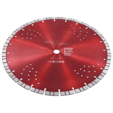 vidaXL Diamant-Trennscheibe mit Turbo und Löchern Stahl 350 mm