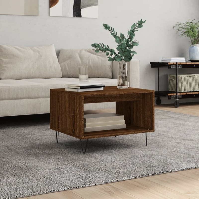 vidaXL Couchtisch Braun Eichen-Optik 60x50x40 cm Holzwerkstoff vidaXL Couchtisch Braun Eichen-Optik 60x50x40 cm Holzwerkstoff