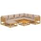 vidaXL 8-tlg. Garten-Lounge-Set mit Taupe Kissen Massivholz vidaXL 8-tlg. Garten-Lounge-Set mit Taupe Kissen Massivholz