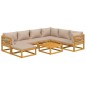 vidaXL 8-tlg. Garten-Lounge-Set mit Taupe Kissen Massivholz vidaXL 8-tlg. Garten-Lounge-Set mit Taupe Kissen Massivholz