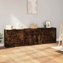 vidaXL Sideboards 3 Stk. Räuchereiche Holzwerkstoff