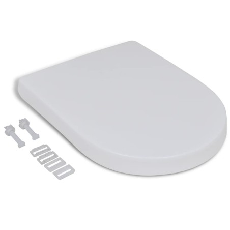 vidaXL Toilettensitz mit Absenkautomatik Weiß Quadratisch