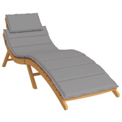 vidaXL Sonnenliegen-Auflage Grau 186x58x3 cm Oxford-Gewebe