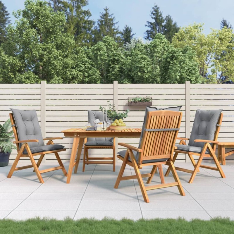 vidaXL Gartenstühle mit Kissen 4 Stk. Massivholz Teak vidaXL Gartenstühle mit Kissen 4 Stk. Massivholz Teak