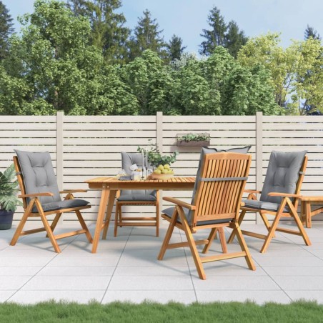 vidaXL Gartenstühle mit Kissen 4 Stk. Massivholz Teak